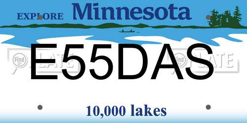E55DAS Minnesota License Plate