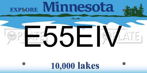 E55EIV Minnesota License Plate