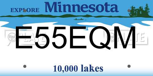 E55EQM Minnesota License Plate