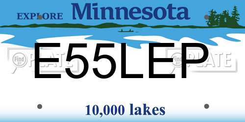 E55LEP Minnesota License Plate