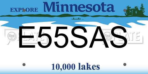 E55SAS Minnesota License Plate