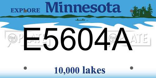 E5604A Minnesota License Plate