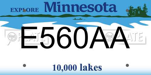 E560AA Minnesota License Plate