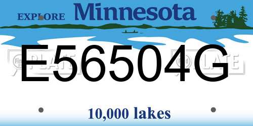 E56504G Minnesota License Plate