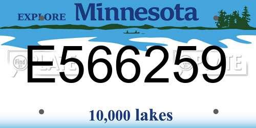 E566259 Minnesota License Plate
