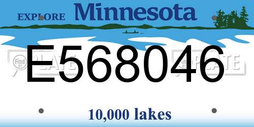 E568046 Minnesota License Plate