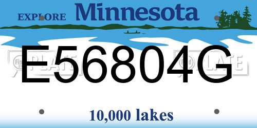 E56804G Minnesota License Plate