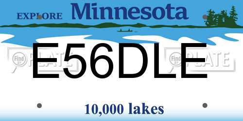E56DLE Minnesota License Plate