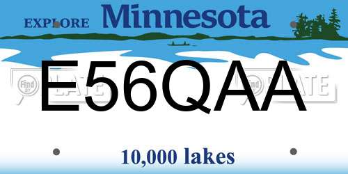 E56QAA Minnesota License Plate