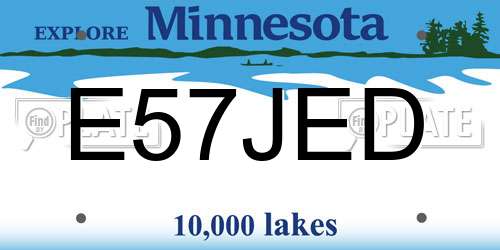 E57JED Minnesota License Plate