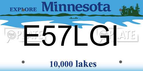 E57LGI Minnesota License Plate