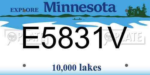 E5831V Minnesota License Plate