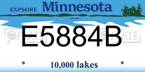 E5884B Minnesota License Plate