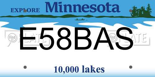 E58BAS Minnesota License Plate