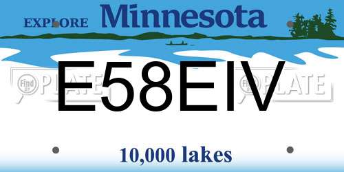E58EIV Minnesota License Plate