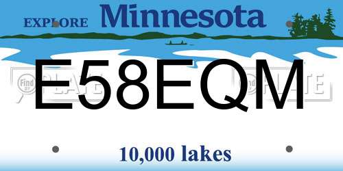 E58EQM Minnesota License Plate