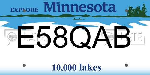 E58QAB Minnesota License Plate