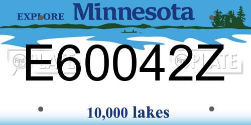 E60042Z Minnesota License Plate