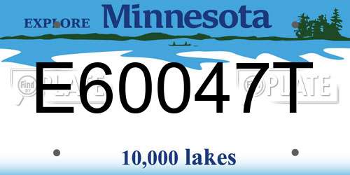 E60047T Minnesota License Plate