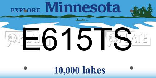 E615TS Minnesota License Plate