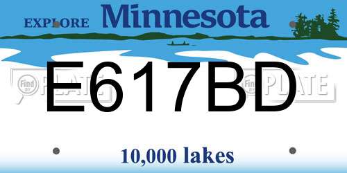 E617BD Minnesota License Plate