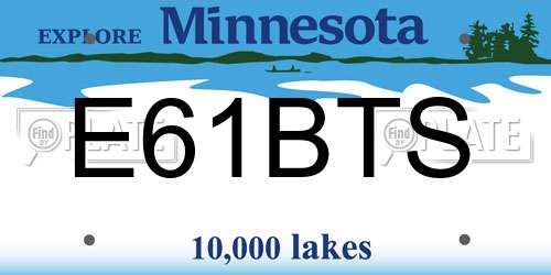 E61BTS Minnesota License Plate