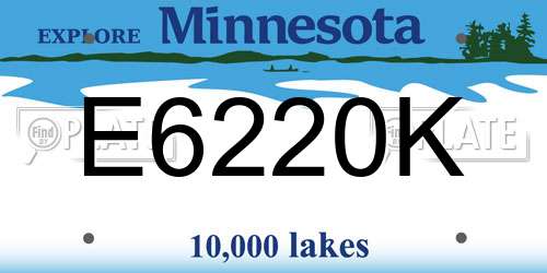 E6220K Minnesota License Plate