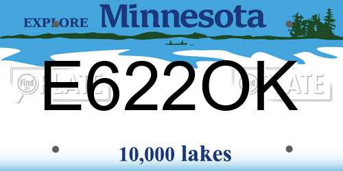 E622OK Minnesota License Plate