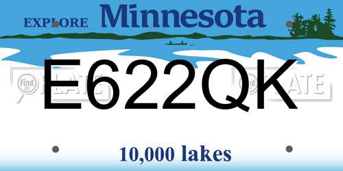 E622QK Minnesota License Plate