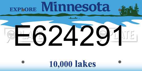 E624291 Minnesota License Plate