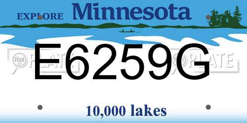E6259G Minnesota License Plate