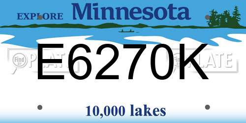 E6270K Minnesota License Plate