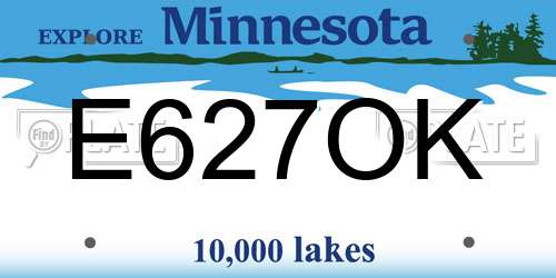 E627OK Minnesota License Plate