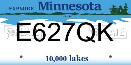 E627QK Minnesota License Plate