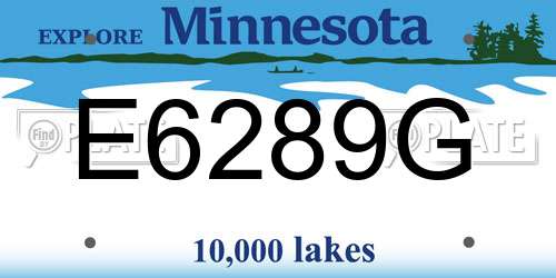 E6289G Minnesota License Plate