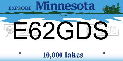 E62GDS Minnesota License Plate