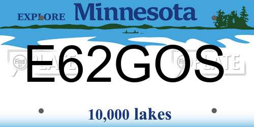 E62GOS Minnesota License Plate