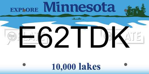 E62TDK Minnesota License Plate