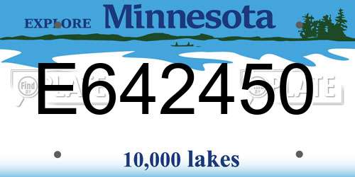 E642450 Minnesota License Plate