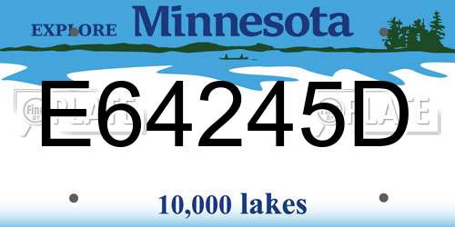 E64245D Minnesota License Plate