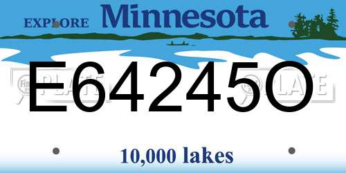 E64245O Minnesota License Plate