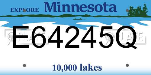 E64245Q Minnesota License Plate