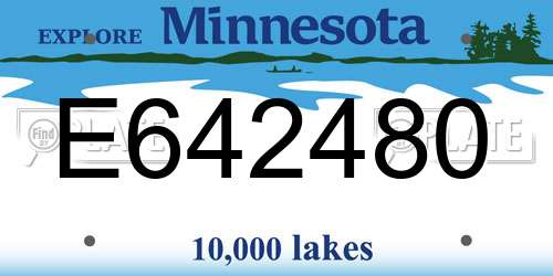 E642480 Minnesota License Plate
