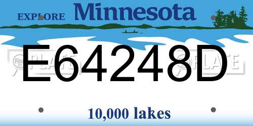E64248D Minnesota License Plate