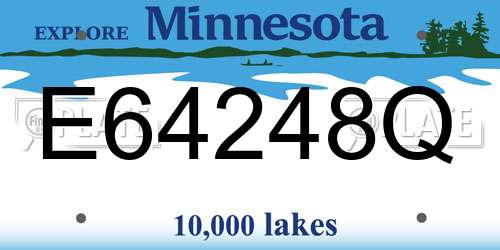 E64248Q Minnesota License Plate