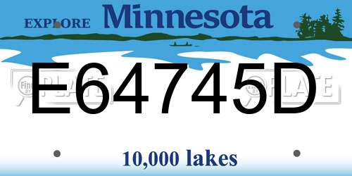 E64745D Minnesota License Plate