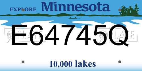 E64745Q Minnesota License Plate