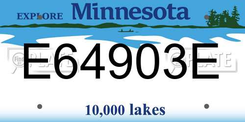E64903E Minnesota License Plate