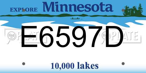 E6597D Minnesota License Plate