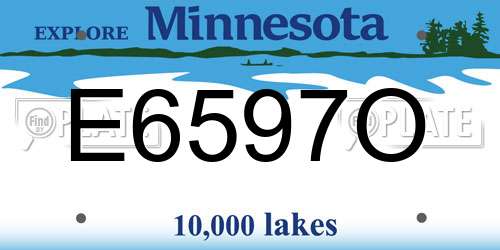 E6597O Minnesota License Plate